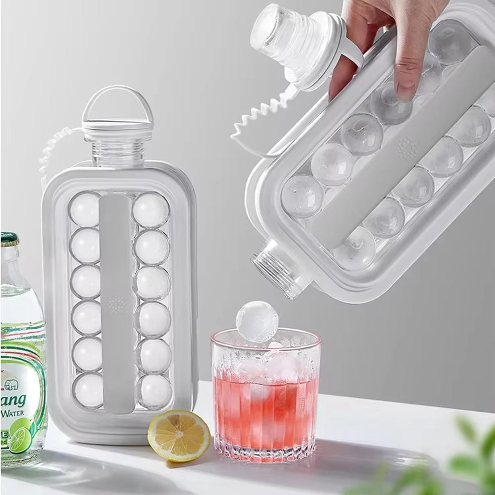 1Pc Portable Ice Ball Maker Bottle Reusable 2 in 1 round Ice Cube Molds for Whiskey Juice Cocktails Kitchen Bar Ice Cream Tools